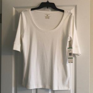 Jones New York white scoop neck cotton  top